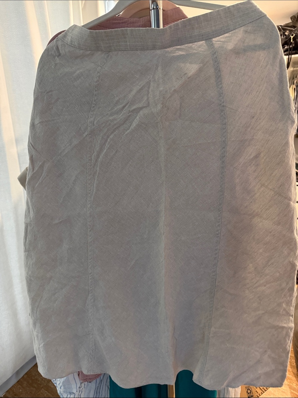 J. Crew tan linen  A-Line Panel Skirt